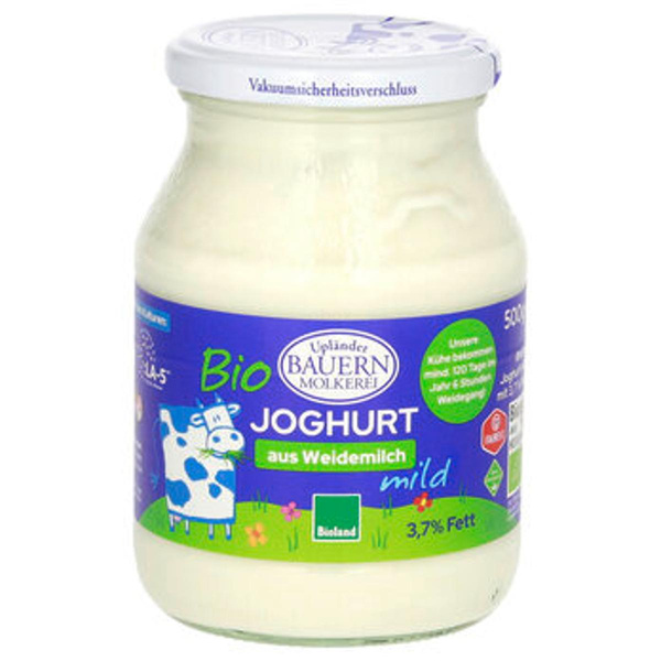 Produktfoto zu Upländer Naturjoghurt 500gr 3,7%Fett