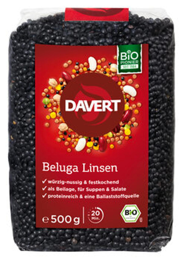 Produktfoto zu Beluga Linsen, schwarz 500g