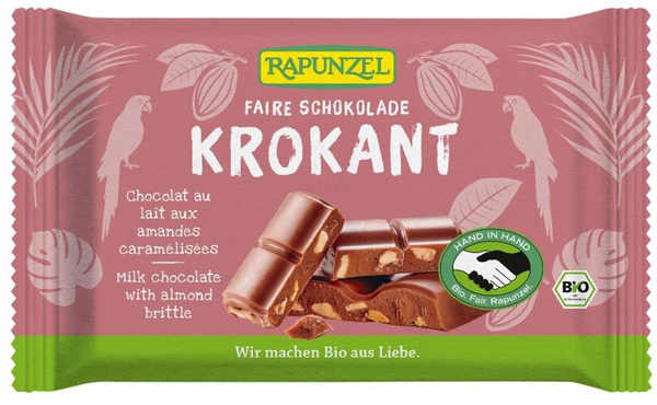 Produktfoto zu Schokolade Vollmilch-Krokant 100gr
