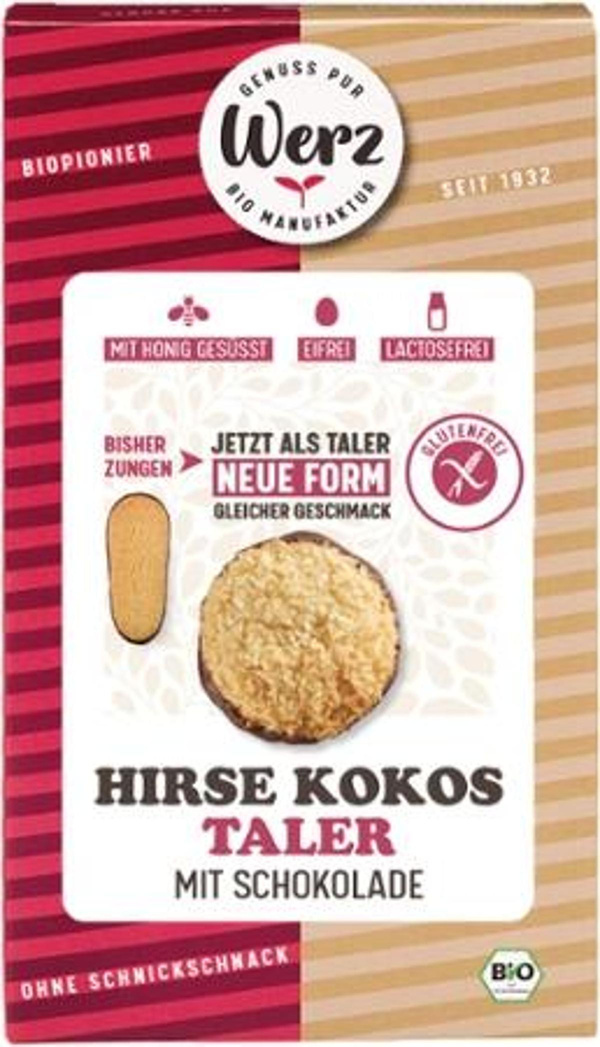 Produktfoto zu Hirse Vollkorn Kokos Taler glutenfrei 150gr