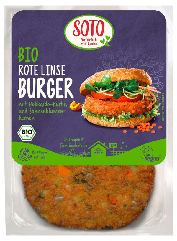 Produktfoto zu Gemüseburger Rote-Linsen 160g