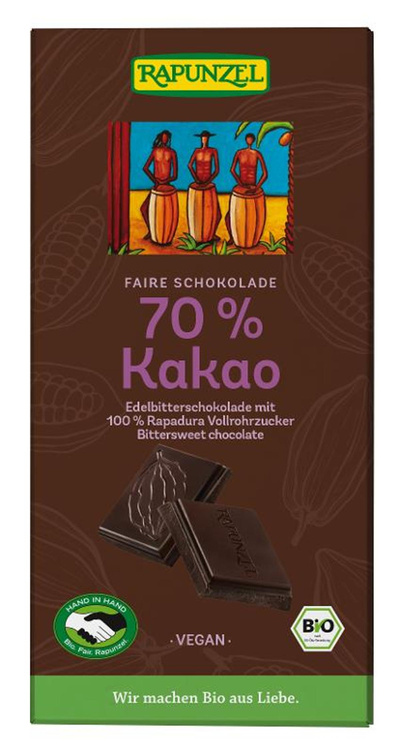 Produktfoto zu Edelbitter Schokolade 70% Kakao, 80g