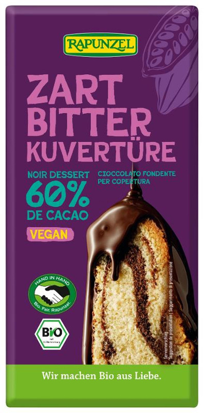 Produktfoto zu Zartbitter Kuvertüre 200g