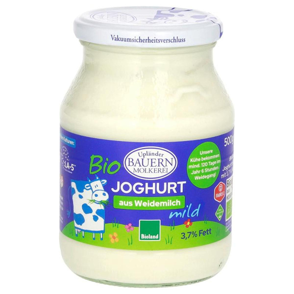 Produktfoto zu Upländer Naturjoghurt 500gr 3,7%Fett