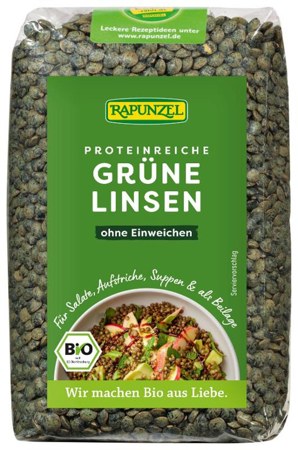Produktfoto zu Linsen, grün 500gr