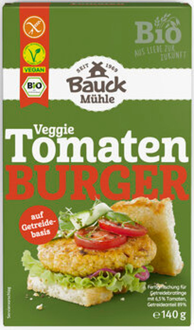 Produktfoto zu Tomaten-Basilikum Burger glutenfrei, zum Anrühren 140gr