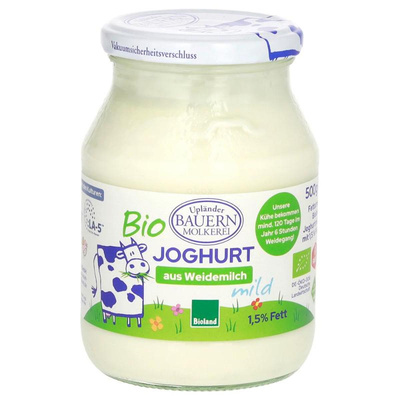 Produktfoto zu Upländer Naturjoghurt 500gr 1,5%Fett