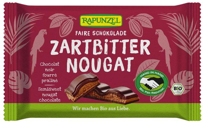 Produktfoto zu Zartbitter Nougat Schokolade 100gr