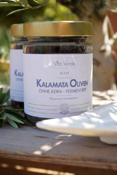 Produktfoto zu Kalamata entkernt im Glas 180g, ohne Lake, fermentiert