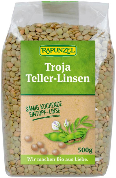 Produktfoto zu Troja Linsen, grün-braun 500gr