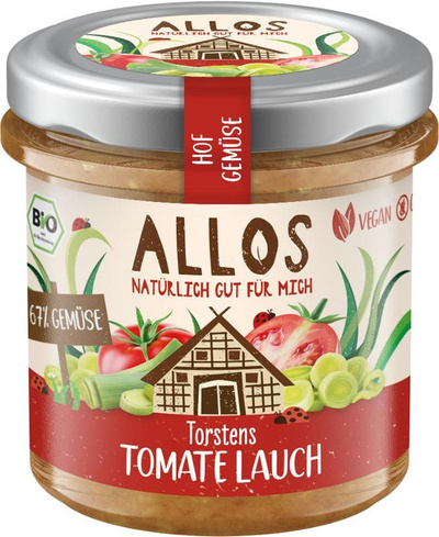 Produktfoto zu Aufstrich Allos Hofgemüse Tomate Lauch, Glas 135g