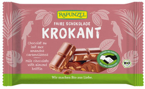 Produktfoto zu Schokolade Vollmilch-Krokant 100gr