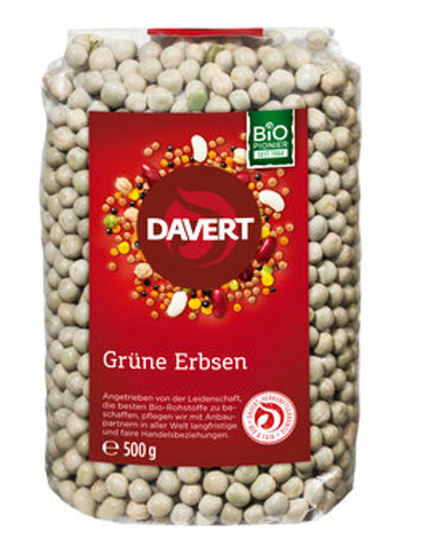 Produktfoto zu Erbsen, grün ungesch. 500gr
