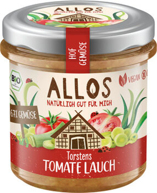 Produktfoto zu Aufstrich Allos Hofgemüse Tomate Lauch, Glas 135g