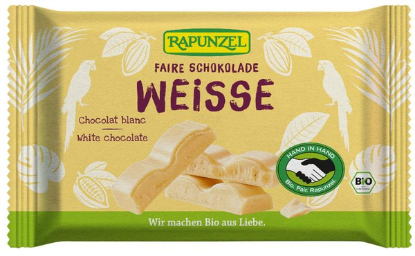 Produktfoto zu Weiße Schokolade Hand in Hand 100g