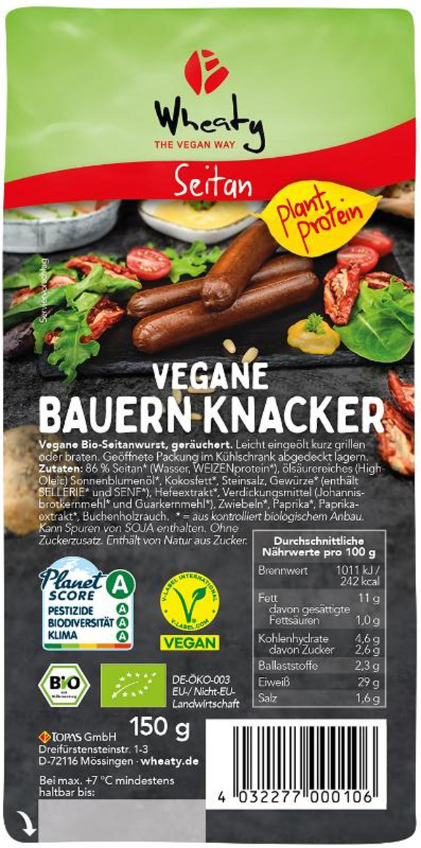 Produktfoto zu Vegane Bauern-Knacker 150 g
