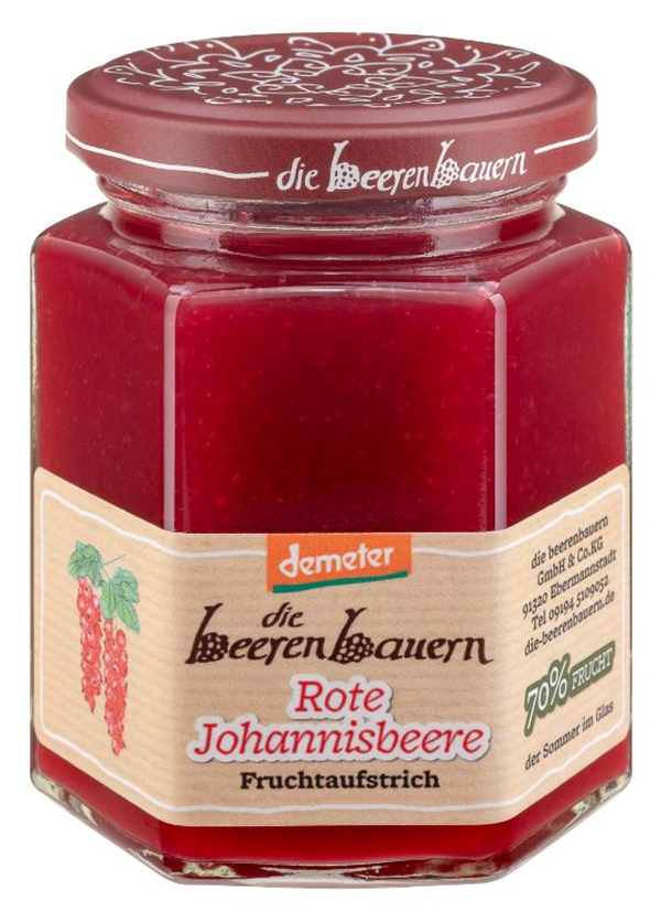 Produktfoto zu Rote Johannisbeere Fruchtaufstrich  200gr