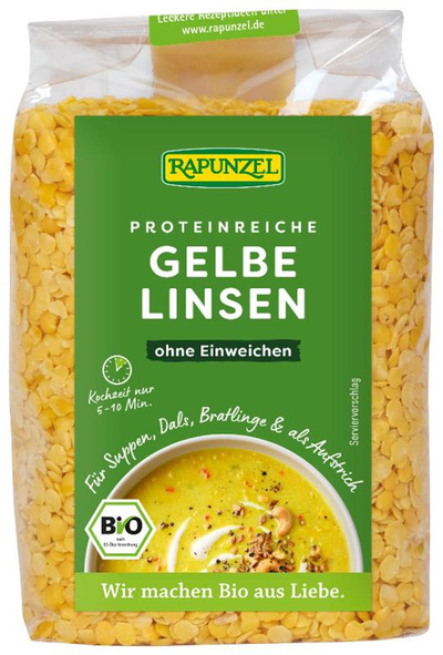 Produktfoto zu Linsen, gelb geschält 500gr