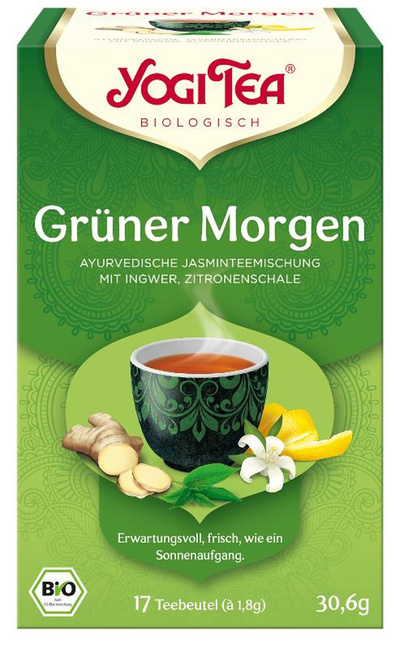 Produktfoto zu Yogi Tea Grüner Morgen Teebeutel 17x1,8g