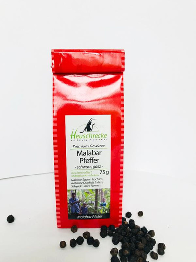 Produktfoto zu Malabar Pfeffer schwarz, ganz, 75g