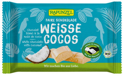 Produktfoto zu Weiße Schokolade mit Kokos 100gr