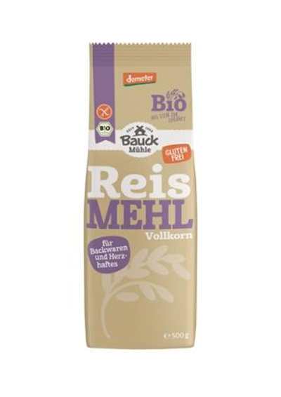 Produktfoto zu Reismehl, Vollkorn glutenfrei 500gr