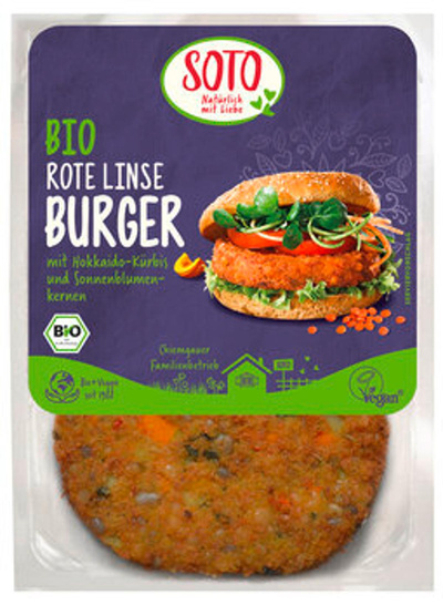 Produktfoto zu Gemüseburger Rote-Linsen 160g