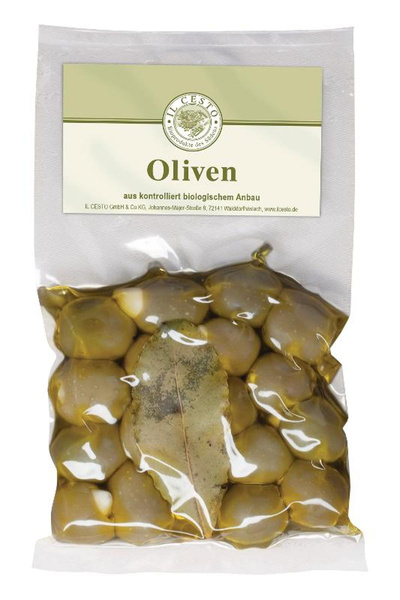 Produktfoto zu Griechische Oliven gefüllt mit Knoblauch, 175g