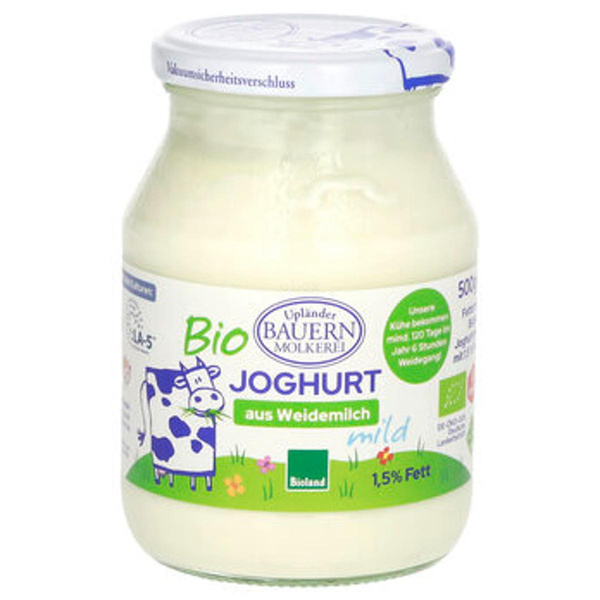 Produktfoto zu Upländer Naturjoghurt 500gr 1,5%Fett