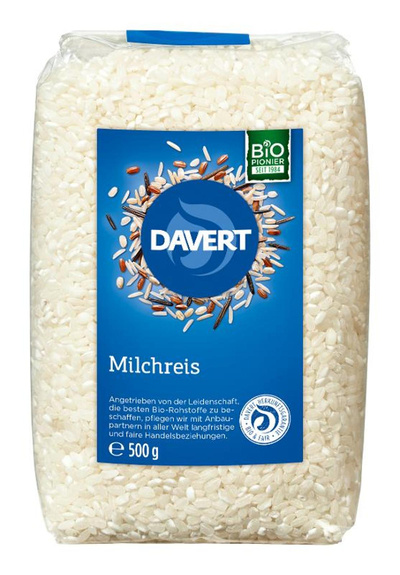 Produktfoto zu Milchreis 500gr Tro_Davert